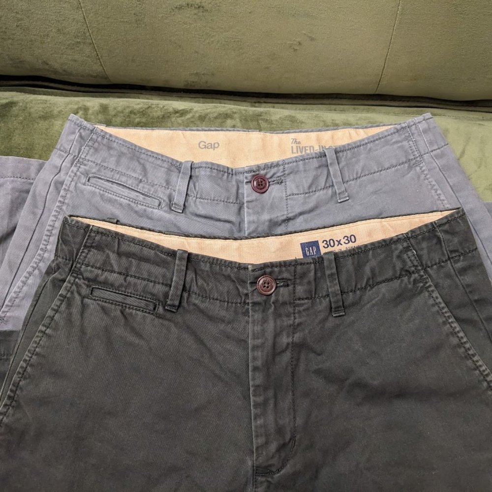 Gap Men's Lived-In Straight Leg Chinos (2 pair)